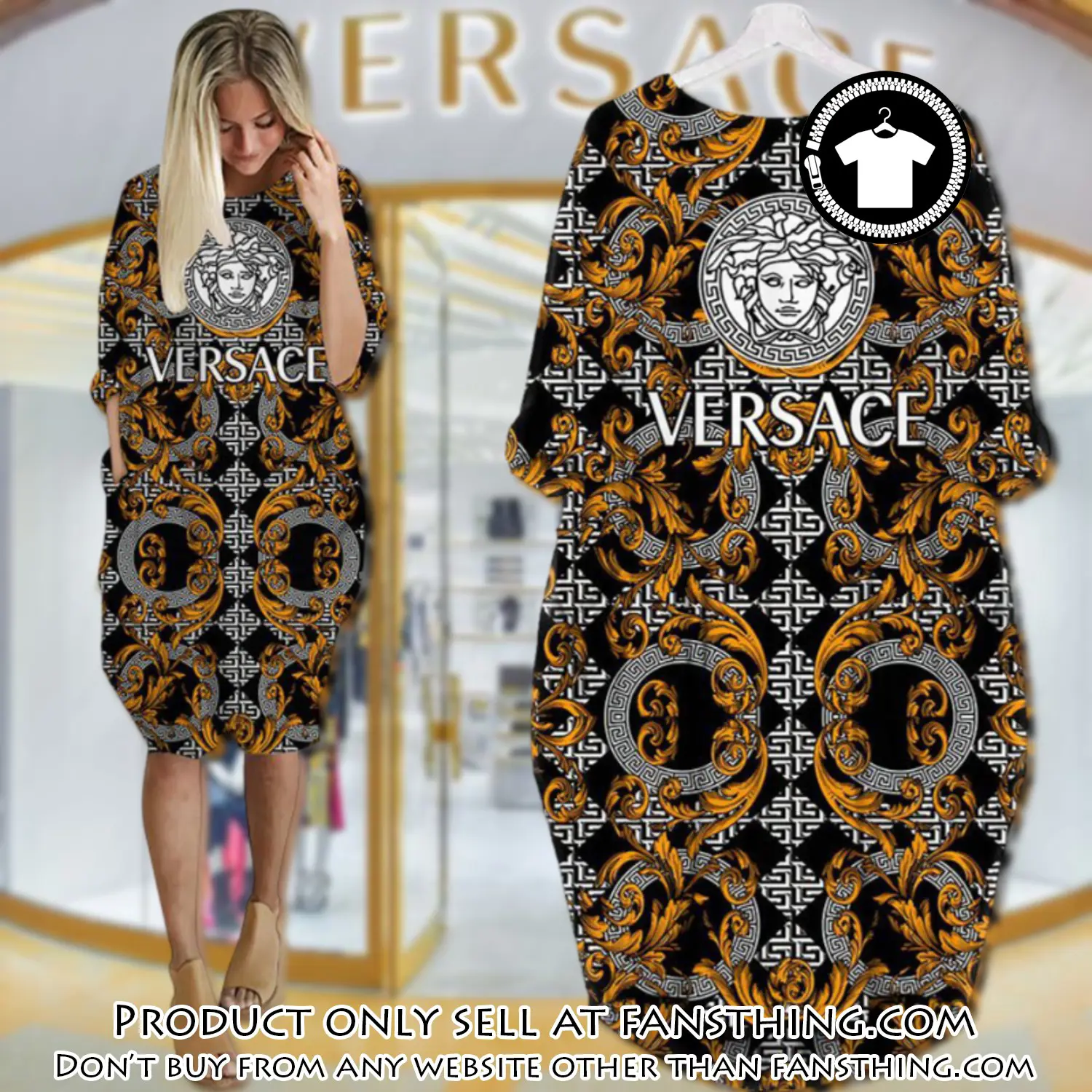 Gianni versace black batwing pocket dress luxury brand for women pd084 fst5925864